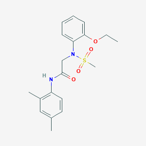 molecular formula C19H24N2O4S B258513 N-(2,4-dimethylphenyl)-2-[2-ethoxy(methylsulfonyl)anilino]acetamide 