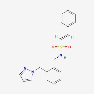 (E)-2-phenyl-N-[[2-(pyrazol-1-ylmethyl)phenyl]methyl]ethenesulfonamide