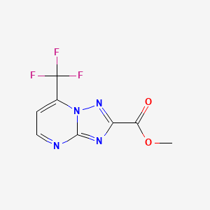 molecular formula C8H5F3N4O2 B2585131 Methyl 7-(trifluoromethyl)[1,2,4]triazolo[1,5-a]pyrimidine-2-carboxylate CAS No. 473994-46-6