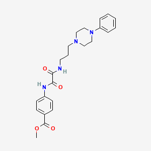 molecular formula C23H28N4O4 B2585135 4-(2-オキソ-2-((3-(4-フェニルピペラジン-1-イル)プロピル)アミノ)アセトアミド)安息香酸メチル CAS No. 1049568-27-5