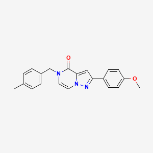 molecular formula C21H19N3O2 B2585137 2-(4-methoxyphenyl)-5-(4-methylbenzyl)pyrazolo[1,5-a]pyrazin-4(5H)-one CAS No. 1359214-95-1