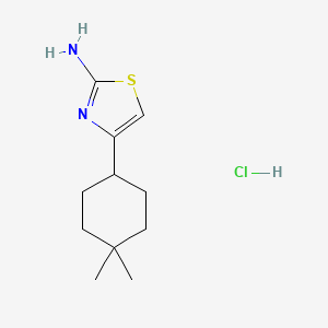 molecular formula C11H19ClN2S B2585139 4-(4,4-Dimethylcyclohexyl)-1,3-thiazol-2-amine;hydrochloride CAS No. 2375274-19-2