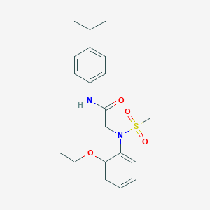 molecular formula C20H26N2O4S B258514 2-[2-ethoxy(methylsulfonyl)anilino]-N-(4-isopropylphenyl)acetamide 
