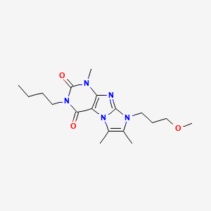 molecular formula C18H27N5O3 B2585140 3-Butyl-8-(3-Methoxypropyl)-1,6,7-Trimethyl-1H-imidazo[2,1-f]purin-2,4(3H,8H)-dion CAS No. 896311-35-6