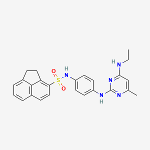 molecular formula C25H25N5O2S B2585142 N-(4-((4-(ethylamino)-6-methylpyrimidin-2-yl)amino)phenyl)-1,2-dihydroacenaphthylene-3-sulfonamide CAS No. 923172-78-5