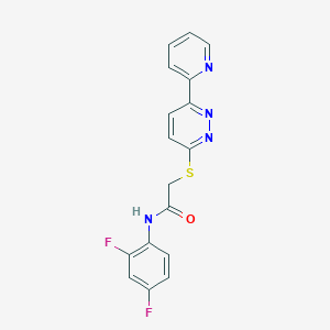 molecular formula C17H12F2N4OS B2585146 N-(2,4-ジフルオロフェニル)-2-{[6-(ピリジン-2-イル)ピリダジン-3-イル]スルファニル}アセトアミド CAS No. 887225-66-3