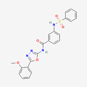 molecular formula C22H18N4O5S B2585148 3-benzenesulfonamido-N-[5-(2-methoxyphenyl)-1,3,4-oxadiazol-2-yl]benzamide CAS No. 886891-89-0