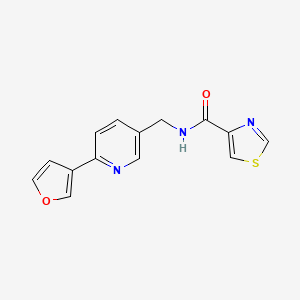 molecular formula C14H11N3O2S B2585149 N-((6-(呋喃-3-基)吡啶-3-基)甲基)噻唑-4-甲酰胺 CAS No. 2034383-11-2