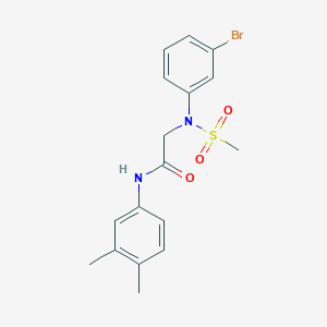 molecular formula C17H19BrN2O3S B258515 2-[3-bromo(methylsulfonyl)anilino]-N-(3,4-dimethylphenyl)acetamide 