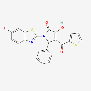 1-(6-fluorobenzo[d]thiazol-2-yl)-3-hydroxy-5-phenyl-4-(thiophene-2-carbonyl)-1H-pyrrol-2(5H)-one