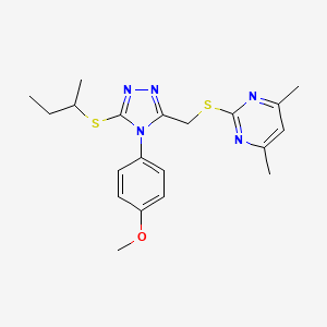 2-[[5-Butan-2-ylsulfanyl-4-(4-methoxyphenyl)-1,2,4-triazol-3-yl]methylsulfanyl]-4,6-dimethylpyrimidine