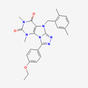 molecular formula C25H26N6O3 B2585157 9-(2,5-dimethylbenzyl)-3-(4-ethoxyphenyl)-5,7-dimethyl-5,9-dihydro-6H-[1,2,4]triazolo[4,3-e]purine-6,8(7H)-dione CAS No. 921811-42-9