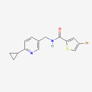 molecular formula C14H13BrN2OS B2585158 4-溴-N-((6-环丙基吡啶-3-基)甲基)噻吩-2-甲酰胺 CAS No. 2309712-34-1