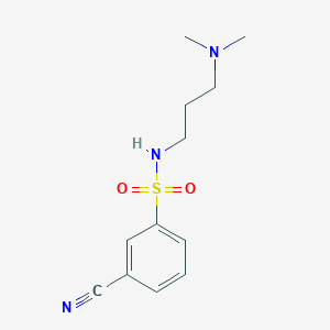 molecular formula C12H17N3O2S B2585159 3-cyano-N-[3-(dimethylamino)propyl]benzene-1-sulfonamide CAS No. 1016813-13-0