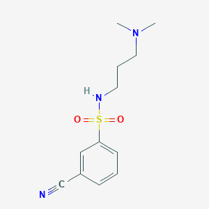 molecular formula C12H17N3O2S B2585159 3-氰基-N-[3-(二甲氨基)丙基]苯-1-磺酰胺 CAS No. 1016813-13-0