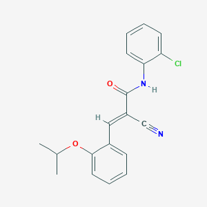 molecular formula C19H17ClN2O2 B2585161 (E)-N-(2-chlorophenyl)-2-cyano-3-(2-propan-2-yloxyphenyl)prop-2-enamide CAS No. 365237-17-8