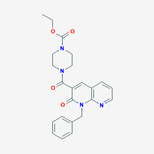 molecular formula C23H24N4O4 B2585164 Ethyl 4-(1-benzyl-2-oxo-1,2-dihydro-1,8-naphthyridine-3-carbonyl)piperazine-1-carboxylate CAS No. 899745-01-8