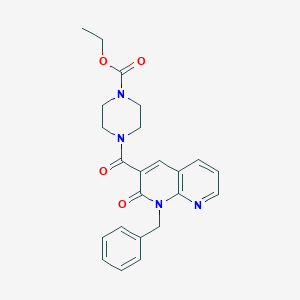 molecular formula C23H24N4O4 B2585164 4-(1-苄基-2-氧代-1,2-二氢-1,8-萘啶-3-羰基)哌嗪-1-羧酸乙酯 CAS No. 899745-01-8