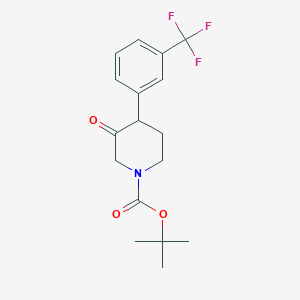 molecular formula C17H20F3NO3 B2585165 Tert-butyl 3-oxo-4-[3-(trifluoromethyl)phenyl]piperidine-1-carboxylate CAS No. 1354951-38-4