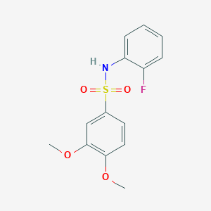 molecular formula C14H14FNO4S B258517 N-(2-fluorophenyl)-3,4-dimethoxybenzenesulfonamide 