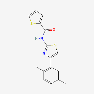 molecular formula C16H14N2OS2 B2585172 N-[4-(2,5-二甲苯基)-1,3-噻唑-2-基]噻吩-2-甲酰胺 CAS No. 313403-37-1