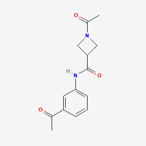 molecular formula C14H16N2O3 B2585174 1-acetyl-N-(3-acetylphenyl)azetidine-3-carboxamide CAS No. 1421522-27-1