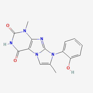 molecular formula C15H13N5O3 B2585175 8-(2-羟苯基)-1,7-二甲基-1H-咪唑并[2,1-f]嘌呤-2,4(3H,8H)-二酮 CAS No. 879463-89-5