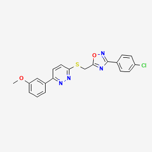 3-(4-Chlorophenyl)-5-(((6-(3-methoxyphenyl)pyridazin-3-yl)thio)methyl)-1,2,4-oxadiazole