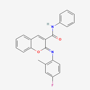 (2Z)-2-[(4-fluoro-2-methylphenyl)imino]-N-phenyl-2H-chromene-3-carboxamide
