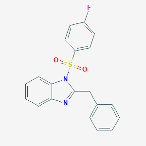 molecular formula C20H15FN2O2S B258519 2-benzyl-1-[(4-fluorophenyl)sulfonyl]-1H-benzimidazole 
