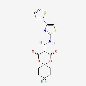 3-(((4-(Thiophen-2-yl)thiazol-2-yl)amino)methylene)-1,5-dioxaspiro[5.5]undecane-2,4-dione