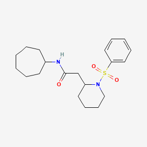 N-cycloheptyl-2-(1-(phenylsulfonyl)piperidin-2-yl)acetamide