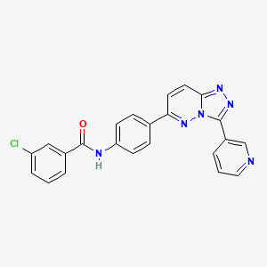 molecular formula C23H15ClN6O B2585205 3-chloro-N-(4-(3-(pyridin-3-yl)-[1,2,4]triazolo[4,3-b]pyridazin-6-yl)phenyl)benzamide CAS No. 891105-82-1