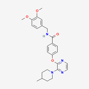 molecular formula C26H30N4O4 B2585208 4-({[1-甲基-3-(5-苯基-1,3,4-恶二唑-2-基)-1,4,6,7-四氢-5H-吡唑并[4,3-c]吡啶-5-基]羰基}氨基)苯甲酸甲酯 CAS No. 1189709-86-1