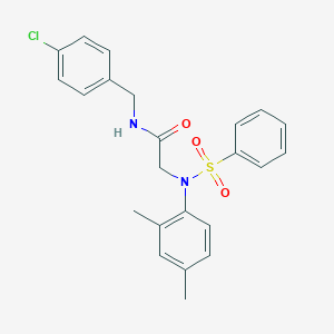 molecular formula C23H23ClN2O3S B258521 N-(4-chlorobenzyl)-2-[2,4-dimethyl(phenylsulfonyl)anilino]acetamide 