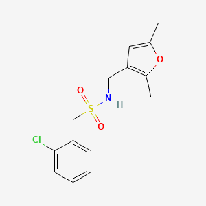 molecular formula C14H16ClNO3S B2585211 1-(2-chlorophenyl)-N-((2,5-dimethylfuran-3-yl)methyl)methanesulfonamide CAS No. 1351632-61-5