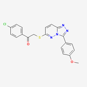 molecular formula C20H15ClN4O2S B2585218 1-(4-氯苯基)-2-[[3-(4-甲氧基苯基)-[1,2,4]三唑并[4,3-b]哒嗪-6-基]硫代]乙酮 CAS No. 852376-91-1