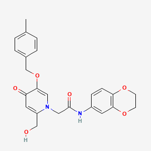 molecular formula C24H24N2O6 B2585219 N-(2,3-dihydrobenzo[b][1,4]dioxin-6-yl)-2-(2-(hydroxymethyl)-5-((4-methylbenzyl)oxy)-4-oxopyridin-1(4H)-yl)acetamide CAS No. 946334-00-5