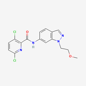 molecular formula C16H14Cl2N4O2 B2585222 3,6-dichloro-N-[1-(2-methoxyethyl)-1H-indazol-6-yl]pyridine-2-carboxamide CAS No. 1423498-44-5