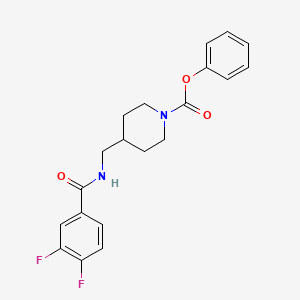 molecular formula C20H20F2N2O3 B2585226 苯基4-((3,4-二氟苯甲酰胺)甲基)哌啶-1-羧酸酯 CAS No. 1234799-94-0