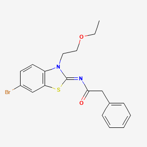 molecular formula C19H19BrN2O2S B2585227 (Z)-N-(6-bromo-3-(2-éthoxyéthyl)benzo[d]thiazol-2(3H)-ylidène)-2-phénylacétamide CAS No. 865162-91-0