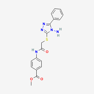 molecular formula C18H17N5O3S B2585228 4-[[2-[(4-氨基-5-苯基-1,2,4-三唑-3-基)硫代]乙酰基]氨基]苯甲酸甲酯 CAS No. 578701-88-9