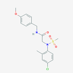 molecular formula C18H21ClN2O4S B258523 N~2~-(4-chloro-2-methylphenyl)-N-(4-methoxybenzyl)-N~2~-(methylsulfonyl)glycinamide 
