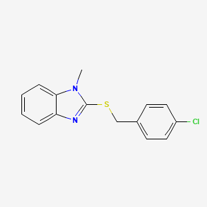 molecular formula C15H13ClN2S B2585235 2-[(4-Chlorophenyl)methylthio]-1-methylbenzimidazole CAS No. 561026-39-9