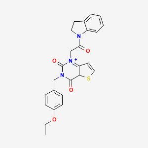 molecular formula C25H23N3O4S B2585238 1-[2-(2,3-dihydro-1H-indol-1-yl)-2-oxoethyl]-3-[(4-ethoxyphenyl)methyl]-1H,2H,3H,4H-thieno[3,2-d]pyrimidine-2,4-dione CAS No. 1252825-14-1