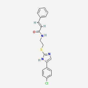 molecular formula C20H18ClN3OS B2585239 N-(2-((5-(4-氯苯基)-1H-咪唑-2-基)硫代)乙基)肉桂酰胺 CAS No. 897456-60-9