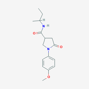 molecular formula C16H22N2O3 B258528 N-(sec-butyl)-1-(4-methoxyphenyl)-5-oxopyrrolidine-3-carboxamide 