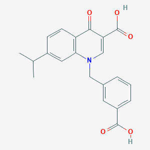 1-[(3-Carboxyphenyl)methyl]-4-oxo-7-(propan-2-yl)-1,4-dihydroquinoline-3-carboxylic acid