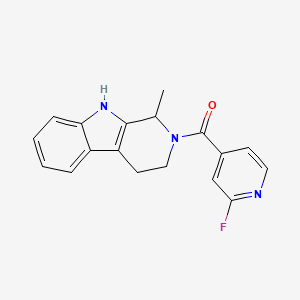 molecular formula C18H16FN3O B2585296 2-fluoro-4-{1-methyl-1H,2H,3H,4H,9H-pyrido[3,4-b]indole-2-carbonyl}pyridine CAS No. 1280977-50-5
