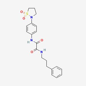molecular formula C20H23N3O4S B2585311 N1-(4-(1,1-dioxidoisothiazolidin-2-yl)phenyl)-N2-(3-phenylpropyl)oxalamide CAS No. 1105245-83-7